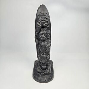 Vintage‎ Coco Joe Four Wise Menehune Surfboard Tiki totem Four Faces Sculpture